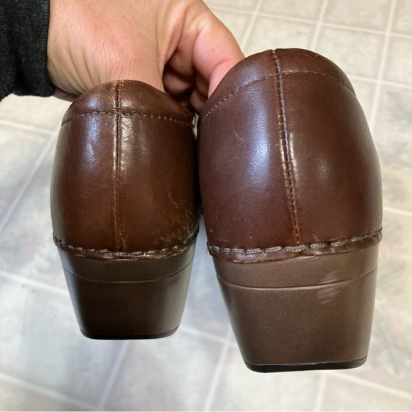 Dansko Stacie Clogs Brown Stitch Sides Block Heel leather 9837457800 size 41 - Picture 6 of 9
